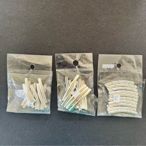 Curved Tube Spacer Jewelry Making Supplies
3 bundles of  10 silver - Picture 1 of 4